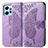 Funda de Cuero Cartera con Soporte Mariposa Carcasa para Xiaomi Redmi Note 12 4G Purpura Claro