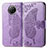 Funda de Cuero Cartera con Soporte Mariposa Carcasa para Xiaomi Redmi Note 9 5G Purpura Claro