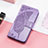 Funda de Cuero Cartera con Soporte Mariposa Carcasa S01D para Huawei Honor 60 SE 5G Purpura Claro