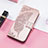 Funda de Cuero Cartera con Soporte Mariposa Carcasa S01D para Huawei Honor 80 SE 5G Oro Rosa