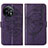 Funda de Cuero Cartera con Soporte Mariposa Carcasa Y01B para OnePlus 11 5G Morado