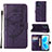 Funda de Cuero Cartera con Soporte Mariposa Carcasa Y01B para OnePlus Nord CE 2 5G Morado