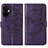 Funda de Cuero Cartera con Soporte Mariposa Carcasa Y01B para OnePlus Nord CE 3 5G Morado