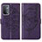 Funda de Cuero Cartera con Soporte Mariposa Carcasa Y01B para OnePlus Nord N200 5G Morado