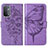 Funda de Cuero Cartera con Soporte Mariposa Carcasa Y01B para OnePlus Nord N200 5G Purpura Claro