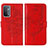 Funda de Cuero Cartera con Soporte Mariposa Carcasa Y01B para OnePlus Nord N200 5G Rojo