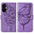 Funda de Cuero Cartera con Soporte Mariposa Carcasa Y01B para OnePlus Nord N30 5G Purpura Claro