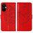 Funda de Cuero Cartera con Soporte Mariposa Carcasa Y01B para OnePlus Nord N30 5G Rojo