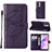 Funda de Cuero Cartera con Soporte Mariposa Carcasa Y01B para OnePlus Nord N300 5G Morado