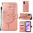 Funda de Cuero Cartera con Soporte Mariposa Carcasa Y01B para OnePlus Nord N300 5G Oro Rosa