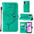 Funda de Cuero Cartera con Soporte Mariposa Carcasa Y01B para OnePlus Nord N300 5G Verde