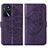 Funda de Cuero Cartera con Soporte Mariposa Carcasa Y01B para Oppo A16 Morado