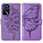 Funda de Cuero Cartera con Soporte Mariposa Carcasa Y01B para Oppo A16 Purpura Claro