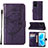 Funda de Cuero Cartera con Soporte Mariposa Carcasa Y01B para Oppo A55S 5G Morado