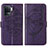 Funda de Cuero Cartera con Soporte Mariposa Carcasa Y01B para Oppo F19 Pro Morado