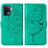 Funda de Cuero Cartera con Soporte Mariposa Carcasa Y01B para Oppo F19 Pro Verde