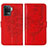 Funda de Cuero Cartera con Soporte Mariposa Carcasa Y01B para Oppo Reno5 F Rojo