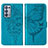 Funda de Cuero Cartera con Soporte Mariposa Carcasa Y01B para Oppo Reno6 Pro 5G Azul