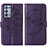 Funda de Cuero Cartera con Soporte Mariposa Carcasa Y01B para Oppo Reno6 Pro 5G Morado