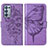 Funda de Cuero Cartera con Soporte Mariposa Carcasa Y01B para Oppo Reno6 Pro 5G Purpura Claro