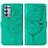 Funda de Cuero Cartera con Soporte Mariposa Carcasa Y01B para Oppo Reno6 Pro 5G Verde