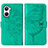 Funda de Cuero Cartera con Soporte Mariposa Carcasa Y01B para Realme 10 4G Verde