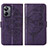 Funda de Cuero Cartera con Soporte Mariposa Carcasa Y01B para Realme 10 Pro 5G Morado