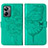 Funda de Cuero Cartera con Soporte Mariposa Carcasa Y01B para Realme 10 Pro 5G Verde