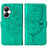 Funda de Cuero Cartera con Soporte Mariposa Carcasa Y01B para Realme 10 Pro+ Plus 5G Verde