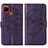 Funda de Cuero Cartera con Soporte Mariposa Carcasa Y01B para Realme 7i RMX2193 Morado