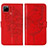 Funda de Cuero Cartera con Soporte Mariposa Carcasa Y01B para Realme 7i RMX2193 Rojo