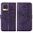 Funda de Cuero Cartera con Soporte Mariposa Carcasa Y01B para Realme 8 4G Morado