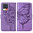 Funda de Cuero Cartera con Soporte Mariposa Carcasa Y01B para Realme 8 4G Purpura Claro