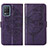 Funda de Cuero Cartera con Soporte Mariposa Carcasa Y01B para Realme 8 5G Morado