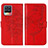 Funda de Cuero Cartera con Soporte Mariposa Carcasa Y01B para Realme 8 Pro Rojo