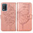 Funda de Cuero Cartera con Soporte Mariposa Carcasa Y01B para Realme 9 5G India Oro Rosa