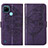 Funda de Cuero Cartera con Soporte Mariposa Carcasa Y01B para Realme C21Y Morado