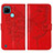 Funda de Cuero Cartera con Soporte Mariposa Carcasa Y01B para Realme C21Y Rojo