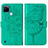 Funda de Cuero Cartera con Soporte Mariposa Carcasa Y01B para Realme C21Y Verde