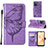 Funda de Cuero Cartera con Soporte Mariposa Carcasa Y01B para Realme C31 Purpura Claro