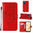 Funda de Cuero Cartera con Soporte Mariposa Carcasa Y01B para Realme C31 Rojo