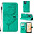 Funda de Cuero Cartera con Soporte Mariposa Carcasa Y01B para Realme C31 Verde