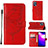 Funda de Cuero Cartera con Soporte Mariposa Carcasa Y01B para Realme C35 Rojo