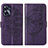 Funda de Cuero Cartera con Soporte Mariposa Carcasa Y01B para Realme C55 Morado