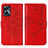 Funda de Cuero Cartera con Soporte Mariposa Carcasa Y01B para Realme C55 Rojo