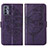 Funda de Cuero Cartera con Soporte Mariposa Carcasa Y01B para Realme GT Master 5G Morado