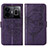 Funda de Cuero Cartera con Soporte Mariposa Carcasa Y01B para Realme GT5 5G Morado