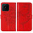 Funda de Cuero Cartera con Soporte Mariposa Carcasa Y01B para Realme Narzo 50A Rojo