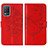 Funda de Cuero Cartera con Soporte Mariposa Carcasa Y01B para Realme Q3 5G Rojo