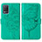 Funda de Cuero Cartera con Soporte Mariposa Carcasa Y01B para Realme Q3i 5G Verde